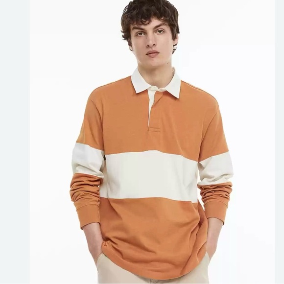 H&M Men regular fit coupe standard Rugby Shirt size X-Large - Picture 9 of 9